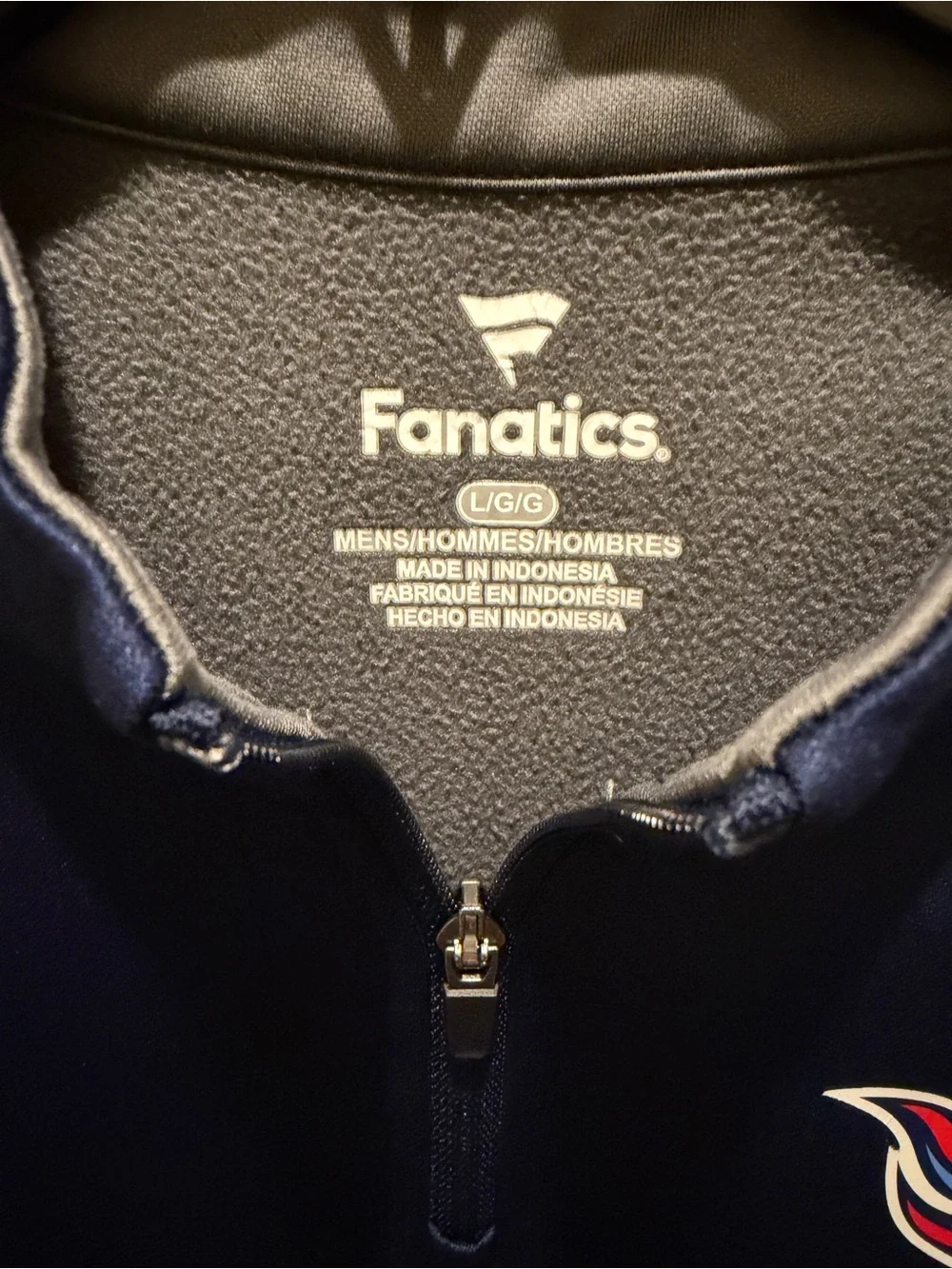 Fanatics Navy and Gray Tennessee Titans Quarter-Zip Pullover